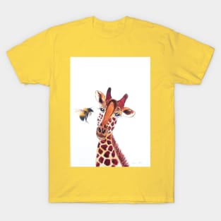 Cute Giraffe and a Bumble bee T-Shirt